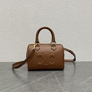 Celine Small Boston In Triomphe Canvas Brown Size 19.5 × 14 × 7.5 cm - 1