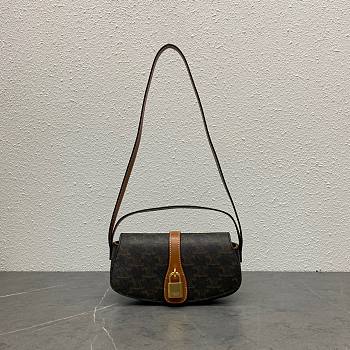 Celine Clutch On Strap Tabou In Triomphe Canvas And Calfskin Size 19.5 × 14 × 7.5 cm 