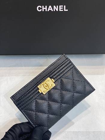 Chanel Leboy Ultra-Thin Card Holder Gold Hardware