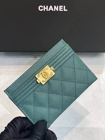 Chanel Leboy Ultra-Thin Card Holder Green