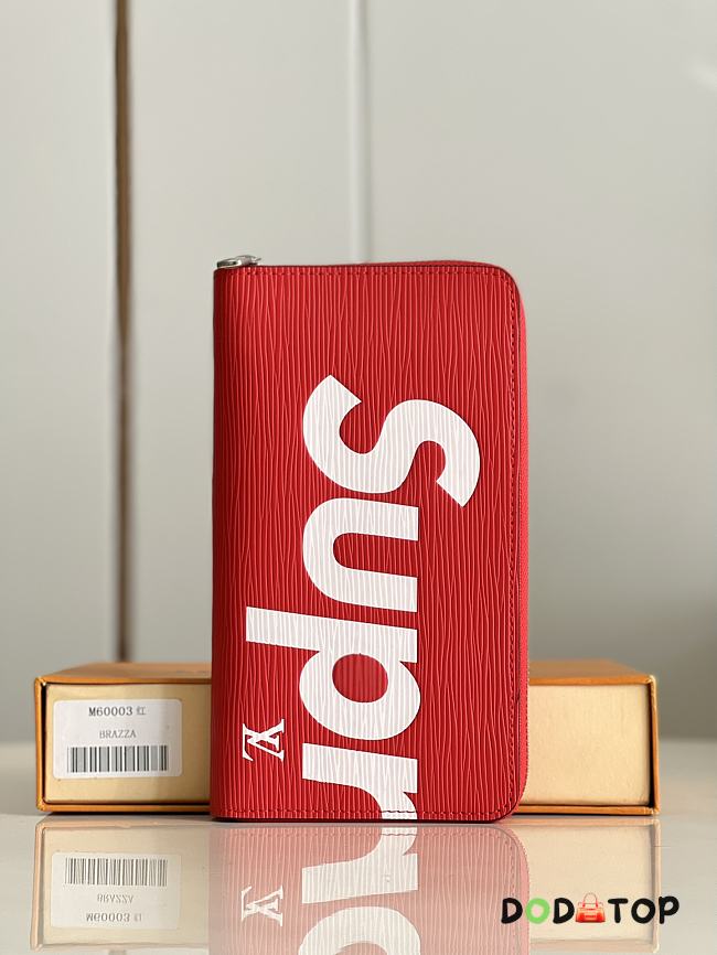 Louis Vuitton LV Supreme Red Wallet Size 21 × 12 × 2 cm - 1