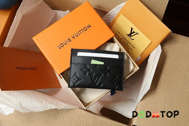 Louis Vuitton LV Porte Cartes Double Card Holder Black Size 11 x 7 x 0.6 cm - 1
