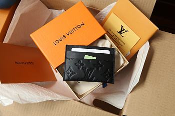 Louis Vuitton LV Porte Cartes Double Card Holder Black Size 11 x 7 x 0.6 cm