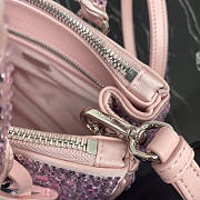 Prada Galleria Mini Crystal Embellished Satin Bag Pink Size 24.5 x 16.5 x 11 cm - 5