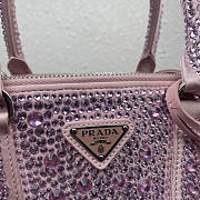 Prada Galleria Mini Crystal Embellished Satin Bag Pink Size 24.5 x 16.5 x 11 cm - 2