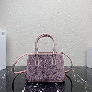 Prada Galleria Mini Crystal Embellished Satin Bag Pink Size 24.5 x 16.5 x 11 cm - 3