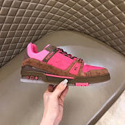 Louis Vuitton Low Pink Brown Contrast Color Trainer Sneakers Men - 1