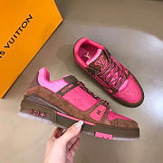 Louis Vuitton Low Pink Brown Contrast Color Trainer Sneakers Men - 2