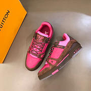 Louis Vuitton Low Pink Brown Contrast Color Trainer Sneakers Men - 3