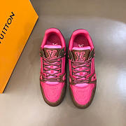 Louis Vuitton Low Pink Brown Contrast Color Trainer Sneakers Men - 5