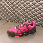Louis Vuitton Low Pink Brown Contrast Color Trainer Sneakers Men - 4