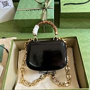 Gucci Bamboo Patent Leather Mini Handbag Black Size 17 x 12 x 7.5 cm - 4