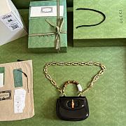 Gucci Bamboo Patent Leather Mini Handbag Black Size 17 x 12 x 7.5 cm - 2