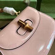 Gucci Bamboo Patent Leather Mini Handbag Pink Size 17 x 12 x 7.5 cm - 6