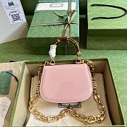 Gucci Bamboo Patent Leather Mini Handbag Pink Size 17 x 12 x 7.5 cm - 2
