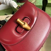 Gucci Mini Top Handle Bag With Bamboo Red Size 17 x 12 x 7.5 cm - 4