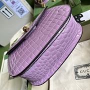 Gucci Small Top Handle Bag With Bamboo Purple Size 21 x 15 x 7 cm - 2