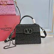 Valentino Vsling Handbag with Sparkling Embroidery Black Size 19 x 13 x 9 cm - 1