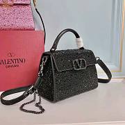 Valentino Vsling Handbag with Sparkling Embroidery Black Size 19 x 13 x 9 cm - 4