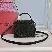 Valentino Vsling Handbag with Sparkling Embroidery Black Size 19 x 13 x 9 cm - 5