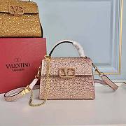 Valentino Vsling Handbag with Sparkling Embroidery Pink Size 19 x 13 x 9 cm - 1