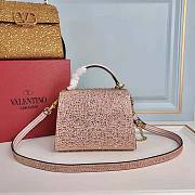 Valentino Vsling Handbag with Sparkling Embroidery Pink Size 19 x 13 x 9 cm - 6