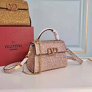 Valentino Vsling Handbag with Sparkling Embroidery Pink Size 19 x 13 x 9 cm - 4