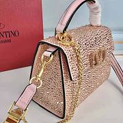 Valentino Vsling Handbag with Sparkling Embroidery Pink Size 19 x 13 x 9 cm - 3