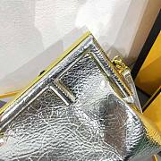 Fendi First Small Silver Laminated Leather Bag Size 18 x 9.5 x 26 cm - 2