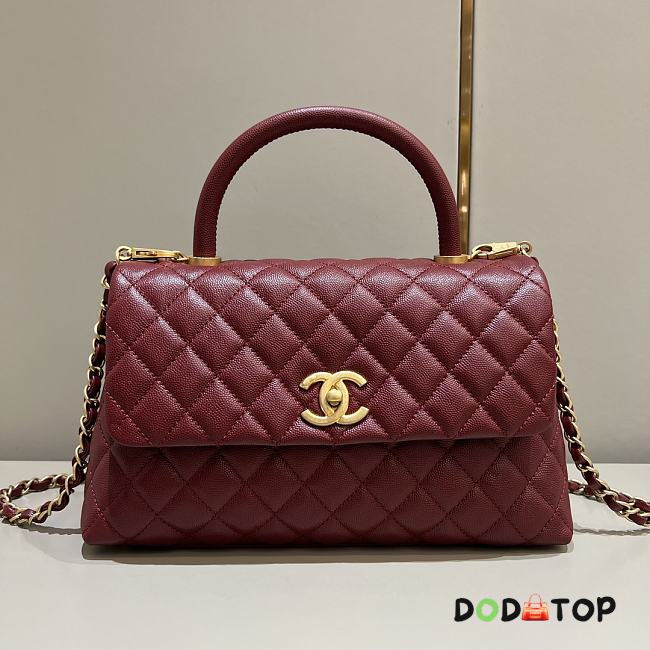 Chanel Coco Handle Bag Red Gold Hardware Size 29 cm - 1