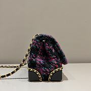 Chanel Purple Tweed Flap Chain Bag Size 14 x 19 x 10 cm - 5
