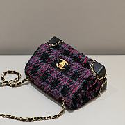 Chanel Purple Tweed Flap Chain Bag Size 14 x 19 x 10 cm - 3