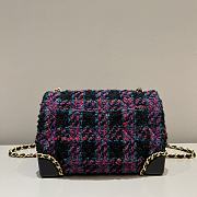 Chanel Purple Tweed Flap Chain Bag Size 14 x 19 x 10 cm - 4