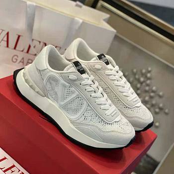 Valentino Lace and Mesh Lacerunner Sneaker Beige 