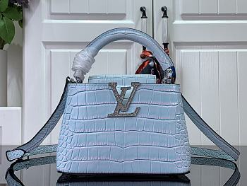 Louis Vuitton Capucines Mini Handbag Blue Size 21 x 14 x 8 cm