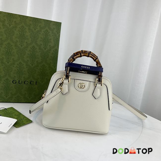 Gucci GG Diana Bamboo Mini Tote Bag White Size 20 x 16 x 8.5 cm - 1