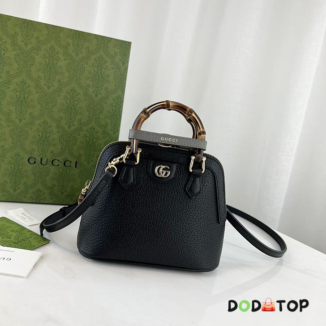 Gucci GG Diana Bamboo Mini Tote Bag Black Size 20 x 16 x 8.5 cm - 1
