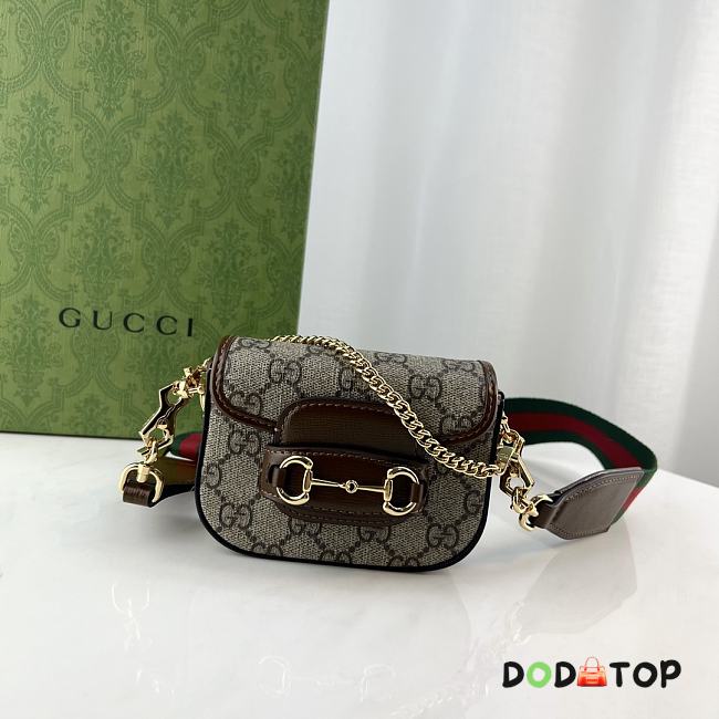 Gucci GG Horsebit 1955 Shoulder Strap Black Size 12 x 9 x 4 cm - 1