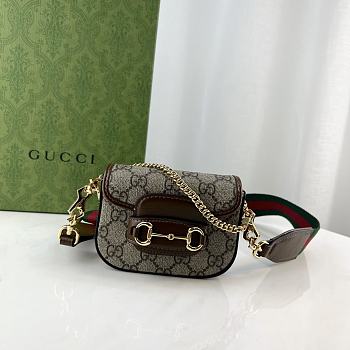 Gucci GG Horsebit 1955 Shoulder Strap Black Size 12 x 9 x 4 cm