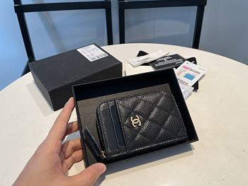 Chanel Wallet Black Size 11 x 7.5 cm