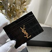YSL Monogram Saint Laurent Card Holder Black Size 10 x 7.5 x 0.5 cm - 2