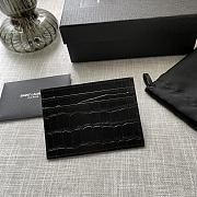 YSL Monogram Saint Laurent Card Holder Black Size 10 x 7.5 x 0.5 cm - 6