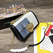 Dolce & Gabbana Medium Devotion Patchwork Denim and Plain Calfskin Shouler Bag Size 21 x 13.5 x 5 cm - 4