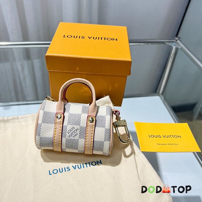 Louis Vuitton LV Mini Keepall Keychain White - 1