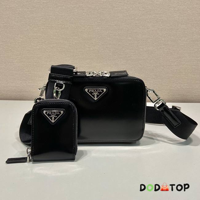 Prada Brique Saffiano Leather Bag Black Size 19 x 12.5 x 5.5 cm - 1