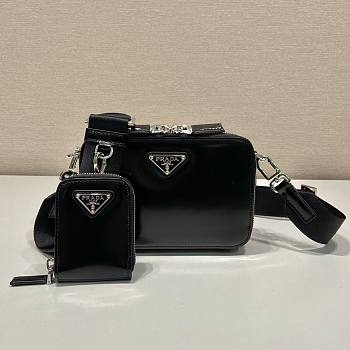 Prada Brique Saffiano Leather Bag Black Size 19 x 12.5 x 5.5 cm