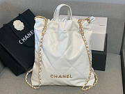 Chanel Large Backpack 22 White Gold Hardware Size 51 x 40 x 9 cm - 1