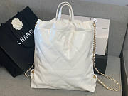 Chanel Large Backpack 22 White Gold Hardware Size 51 x 40 x 9 cm - 6