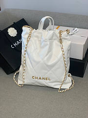 Chanel Large Backpack 22 White Gold Hardware Size 51 x 40 x 9 cm - 2