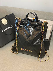 Chanel Large Backpack 22 Black Gold Hardware Size 51 x 40 x 9 cm - 1